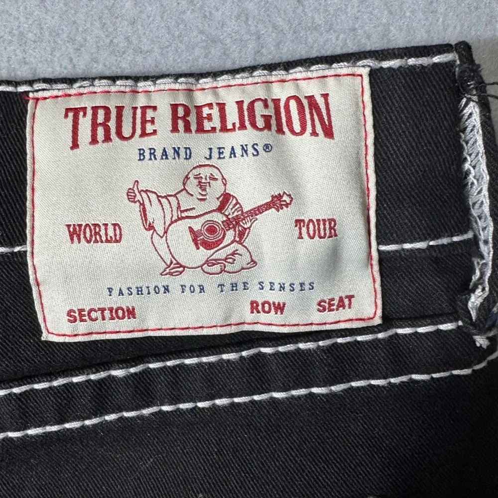 True Religion Ricky Big T NF Men Jeans‎ 34 Black NEW Contrast Stitch 700740